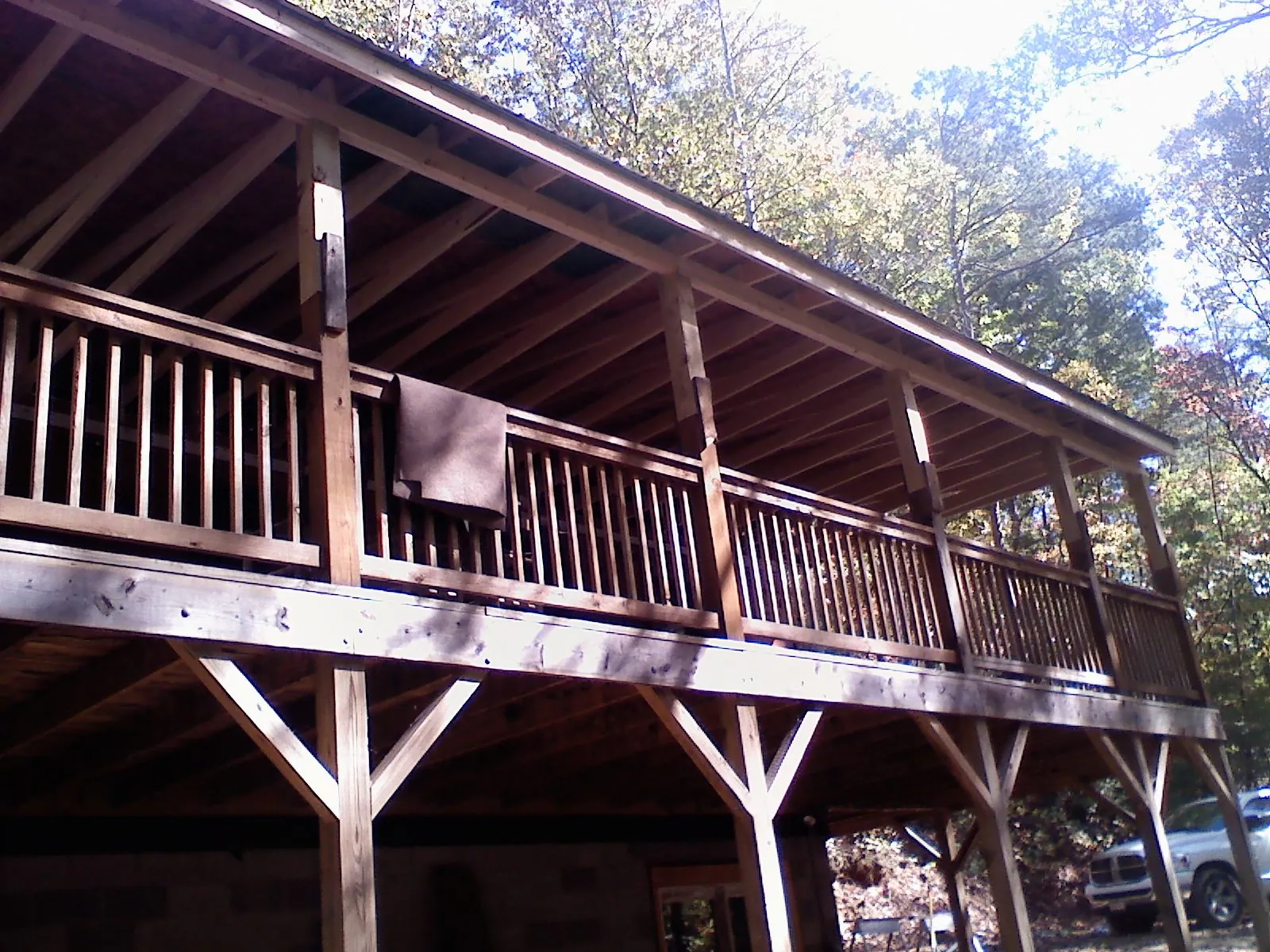 Timber framing under a new elevated porch and deck — Roof Leak Repair in Lompoc by Roofing Brothers